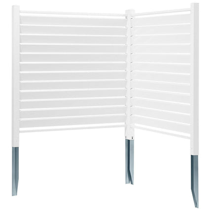 48" W x 48" H Vinyl Privacy Fence Panels, Air Conditioner Fence, Outdoor Privacy Screens for Trash Can, Pool Equipment Enclosure, Privacy Screen Kit Louvered Panels (2 Panels).