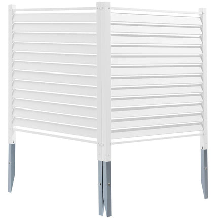 48" W x 48" H Vinyl Privacy Fence Panels, Air Conditioner Fence, Outdoor Privacy Screens for Trash Can, Pool Equipment Enclosure, Privacy Screen Kit Louvered Panels (2 Panels).
