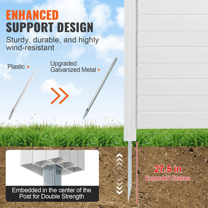 Outdoor Privacy Screens, 50" W x 50" H Air Conditioner Fence, Pool Equipment Enclosure, Horizontal Vinyl Privacy Fence, Perfect to Enclose Trash Can and A/C Units (4-Panel).
