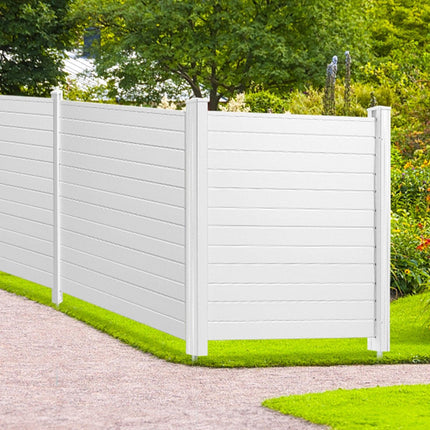 Outdoor Privacy Screens, 50" W x 50" H Air Conditioner Fence, Pool Equipment Enclosure, Horizontal Vinyl Privacy Fence, Perfect to Enclose Trash Can and A/C Units (4-Panel).