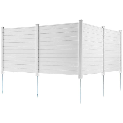 Outdoor Privacy Screens, 50" W x 50" H Air Conditioner Fence, Pool Equipment Enclosure, Horizontal Vinyl Privacy Fence, Perfect to Enclose Trash Can and A/C Units (4-Panel).