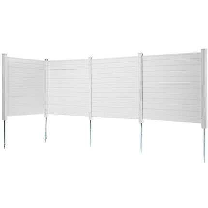Outdoor Privacy Screens, 50" W x 50" H Air Conditioner Fence, Pool Equipment Enclosure, Horizontal Vinyl Privacy Fence, Perfect to Enclose Trash Can and A/C Units (4-Panel).