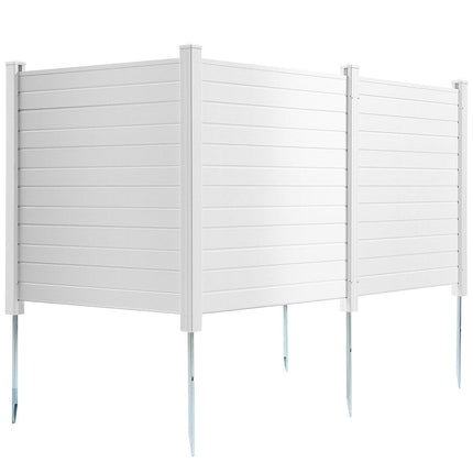 Outdoor Privacy Screens, 50" W x 50" H Air Conditioner Fence, Pool Equipment Enclosure, Horizontal Vinyl Privacy Fence, Perfect to Enclose Trash Can and A/C Units (4-Panel).