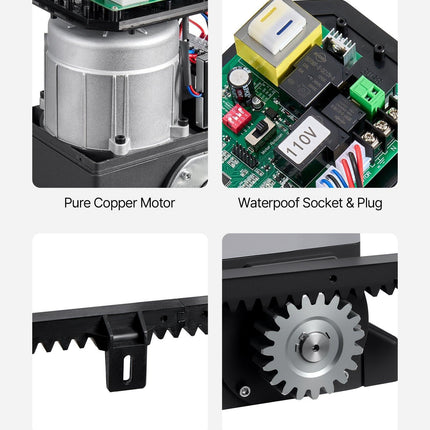 550W Electric Sliding Gate Opener 1500kg Chain Drive Infrared Sensor.