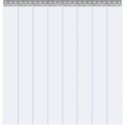 Strip Curtain, 213.4 cm Height x 122 cm Width, 2 mm Thickness, 8PCS Clear PVC Strip Door Curtain, Freezer Curtain, Plastic Door Strips for Walk in Freezers, Cooler, Warehouse, with 50% Overlap.