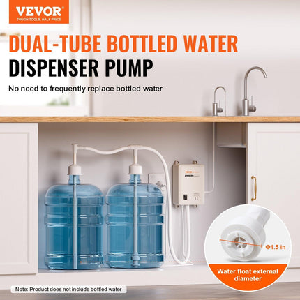 Bottled Water Dispenser Pump System, 2x5 Gallon Dispensing System, Automatic Electric Water Dispenser, Double-Pipe Water Jug Pump, Compatible Use with Coffee/Tea Machine, Refrigerator, Ice Maker.
