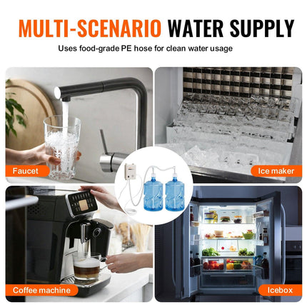 Bottled Water Dispenser Pump System, 2x5 Gallon Dispensing System, Automatic Electric Water Dispenser, Double-Pipe Water Jug Pump, Compatible Use with Coffee/Tea Machine, Refrigerator, Ice Maker.