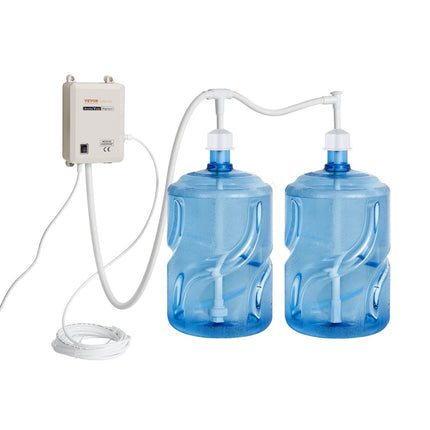 Bottled Water Dispenser Pump System, 2x5 Gallon Dispensing System, Automatic Electric Water Dispenser, Double-Pipe Water Jug Pump, Compatible Use with Coffee/Tea Machine, Refrigerator, Ice Maker.