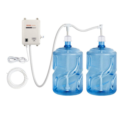 Bottled Water Dispenser Pump System, 2x5 Gallon Dispensing System, Automatic Electric Water Dispenser, Double-Pipe Water Jug Pump, Compatible Use with Coffee/Tea Machine, Refrigerator, Ice Maker.