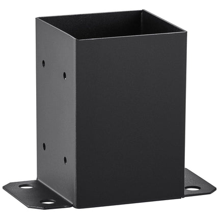 101.6x101.6mm Post Base 4 Pcs, Inner Size 91x91 Post Base Brackets, Heavy Duty Powder-Coated Post Anchor Matte Black Wood Post Brackets for Pavilion Deck Railing Support Deck Base Plate.