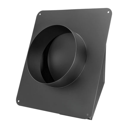 149 mm Hooded Wall Vent Cover SPCC Steel Roof Exhaust 1 Pack Black.