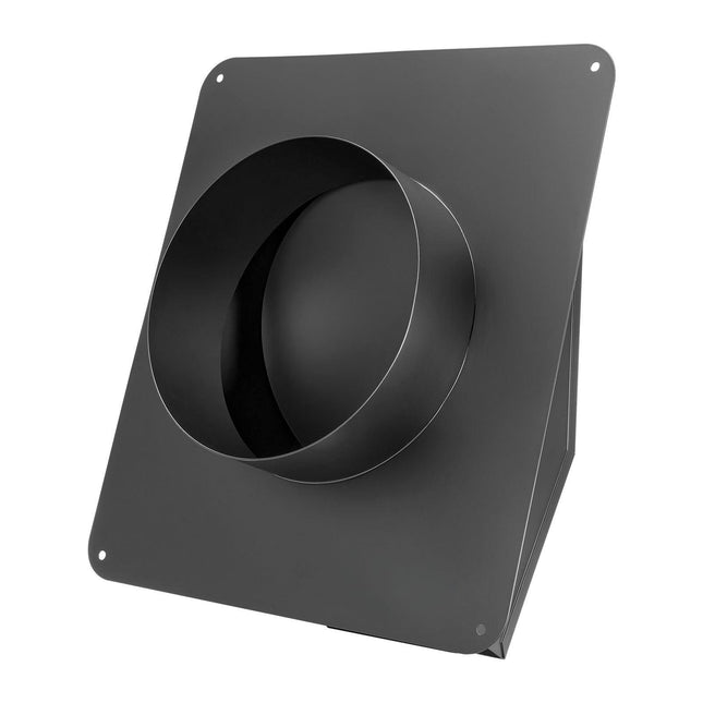 149 mm Hooded Wall Vent Cover SPCC Steel Roof Exhaust 1 Pack Black.