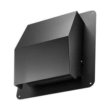 149 mm Hooded Wall Vent Cover SPCC Steel Roof Exhaust 1 Pack Black.
