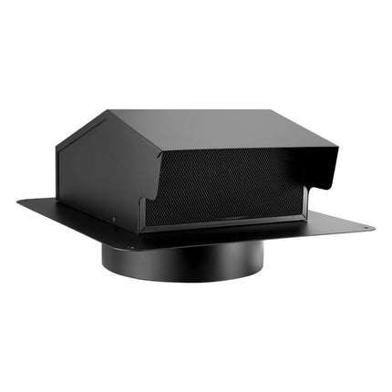 149 mm Hooded Wall Vent Cover SPCC Steel Roof Exhaust 1 Pack Black.