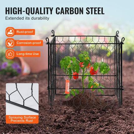 4 Pack Plant Protector from Animals, 13.4'' x 13.4'' Chicken Wire Plant Protector, Plant Cages for Outdoor Plants, Flowers & Vegetables, Keeps Bunny Chicken Squirrels Out, 16pcs Metal Mesh.
