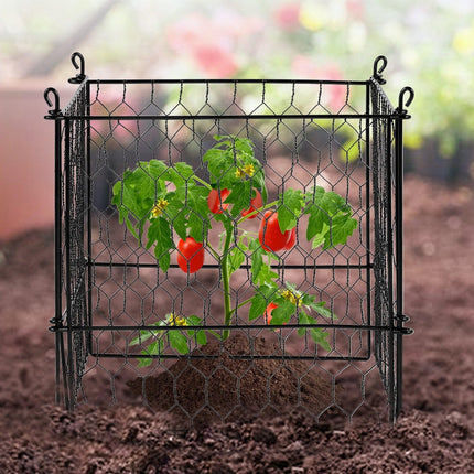 4 Pack Plant Protector from Animals, 13.4'' x 13.4'' Chicken Wire Plant Protector, Plant Cages for Outdoor Plants, Flowers & Vegetables, Keeps Bunny Chicken Squirrels Out, 16pcs Metal Mesh.