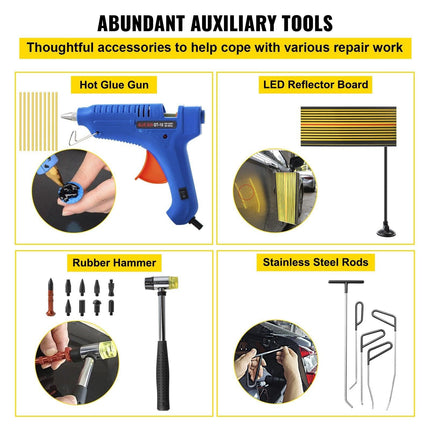 Paintless Dent Removal Rods Stainless Steel Rod Tool Kit 89pcs Dent Repair.