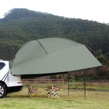 Vehicle Awning, Large 10' x 7' Shade Coverage Car Side Awning, PU2000mm UV50+ Car Awning with Extended Side Canopies and Portable Storage Bag, Suitable for Truck, SUV, Van, Campers.