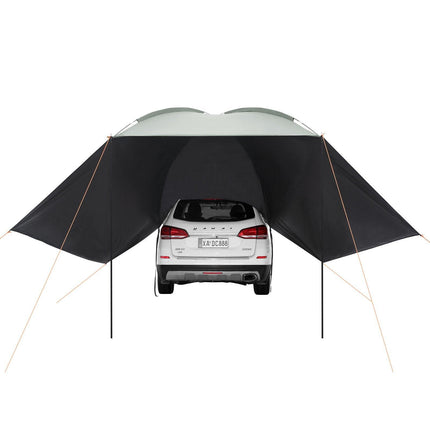 Vehicle Awning, Large 10' x 7' Shade Coverage Car Side Awning, PU2000mm UV50+ Car Awning with Extended Side Canopies and Portable Storage Bag, Suitable for Truck, SUV, Van, Campers.