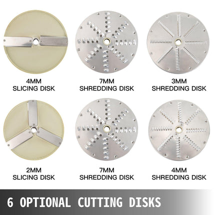 Vegetable Cutter Commercial Food Processor 6 Cutting Disks Vegetable Processor.