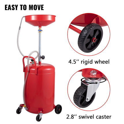 VEVOR Waste Oil Drain Tank Portable Oil Drain 20 Gallon Air Operated Drainer.