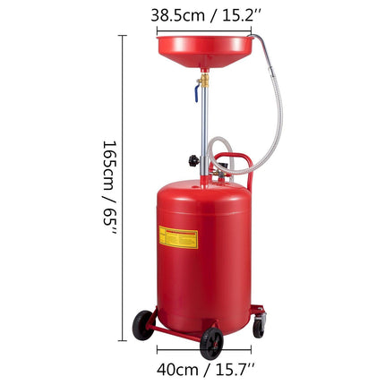 VEVOR Waste Oil Drain Tank Portable Oil Drain 20 Gallon Air Operated Drainer.