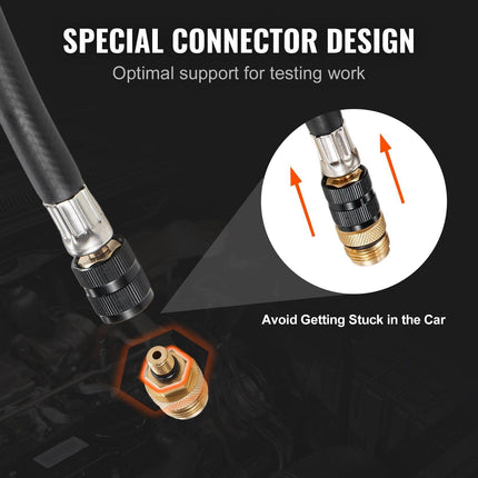 Compression Tester Adapter Kit, 9 Pcs Automotive Engine Cylinder Leak Down Compression Test, Accurate Dual Scale Pressure Gauge 0-300 psi, with Long Reach Hoses and Case for Engine Cylinders.