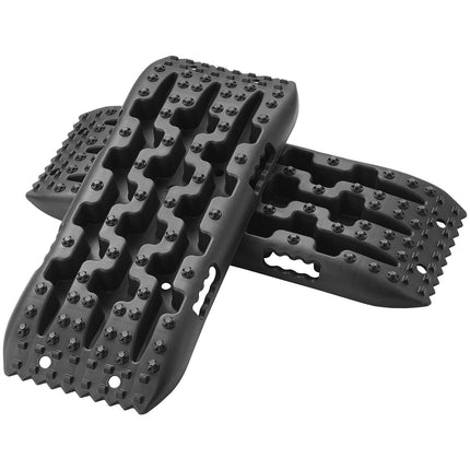 2PCS Traction Boards with PP for Mud Snow Sand Storage Bag Short Black.