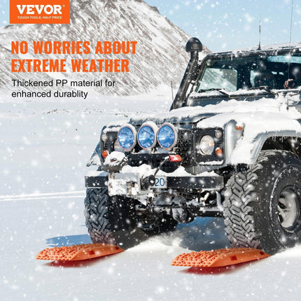 10 TON Traction Boards with PP Material, Recovery Boards for Off-road Vehicles/Cars/Pickups/SUVs/RVs, Pair Tire Traction Mats on Snow, Sand, Mud and Loose Terrain, Storage Bag, Long, Orange.