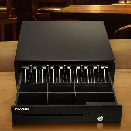 Cash Register Drawer, 16" 12 V, for POS System with 5 Bill 6 Coin Cash Tray, Removable Coin Compartment & 2 Keys Included, RJ11/RJ12 Cable for Supermarket, Bar, Coffee Shop, Restaurant.