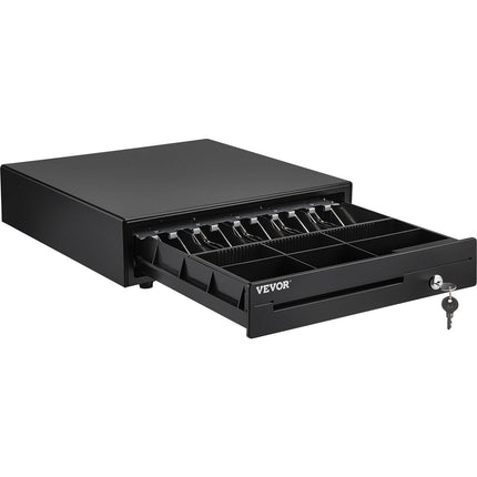 Cash Register Drawer, 16" 12 V, for POS System with 5 Bill 6 Coin Cash Tray, Removable Coin Compartment & 2 Keys Included, RJ11/RJ12 Cable for Supermarket, Bar, Coffee Shop, Restaurant.