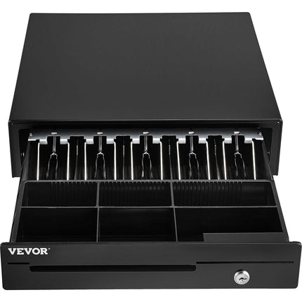 Cash Register Drawer, 16" 12 V, for POS System with 5 Bill 6 Coin Cash Tray, Removable Coin Compartment & 2 Keys Included, RJ11/RJ12 Cable for Supermarket, Bar, Coffee Shop, Restaurant.