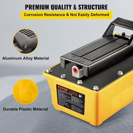 Air Hydraulic Pump, 10,000 PSI Hydraulic Foot Pump, 0.6 Gal Reservoir Foot Operated Air/Hydraulic Pump, with Hose and Spray Gun for Heavy Machinery Rigging, Auto Repair, Auto Body Frame Machines.