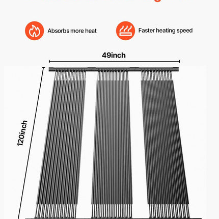 Solar Pool Heater 1235 x 3100mm Aboveground & Inground Pool Heating System.