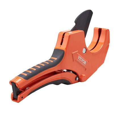 PVC Pipe Cutter, 0-2-1/2" O.D. Ratcheting PVC Pipe Cutter, Heavy Duty Tube Cutting Tool with Spare SK5 Blade for PVC, CPVC, PP-R, PEX, PE, Rubber Hoses.