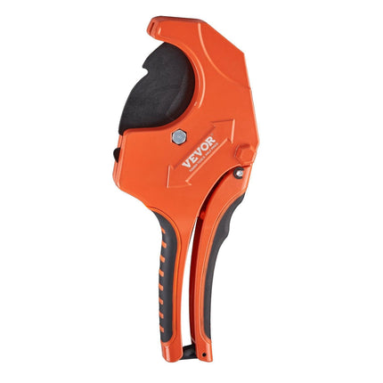 PVC Pipe Cutter, 0-2-1/2" O.D. Ratcheting PVC Pipe Cutter, Heavy Duty Tube Cutting Tool with Spare SK5 Blade for PVC, CPVC, PP-R, PEX, PE, Rubber Hoses.