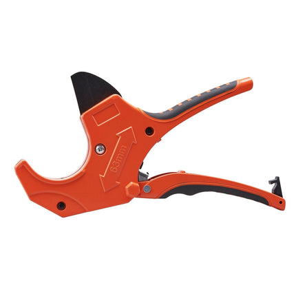 PVC Pipe Cutter, 0-2-1/2" O.D. Ratcheting PVC Pipe Cutter, Heavy Duty Tube Cutting Tool with Spare SK5 Blade for PVC, CPVC, PP-R, PEX, PE, Rubber Hoses.