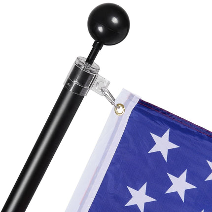 25FT Telescopic Flagpole Kit, Heavy Duty Aluminum Alloy Flag Pole Kit in Ground for Outside, 3 Display Modes Flagpole with Professional Accessories, Black.