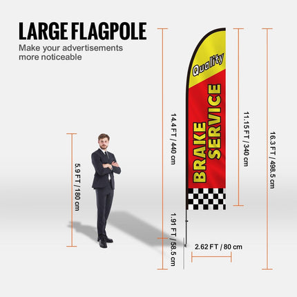 Auto Repair Advertising Feather Flag Kit Swooper Flags and Poles 16.3 FT.