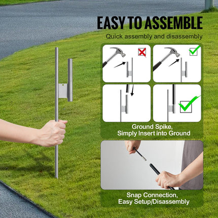 Feather Flag Pole Kit 2 Packs Swooper Flag Pole 16.3 ft with Ground Stakes.