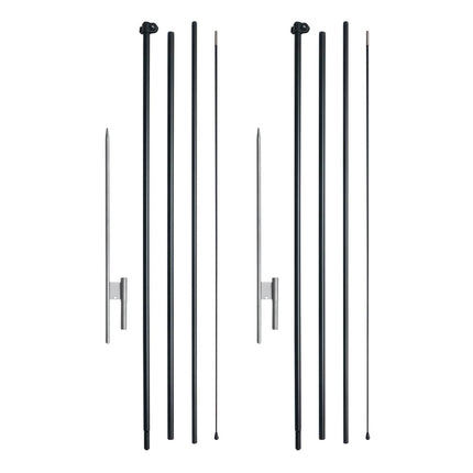 Feather Flag Pole Kit 2 Packs Swooper Flag Pole 16.3 ft with Ground Stakes.