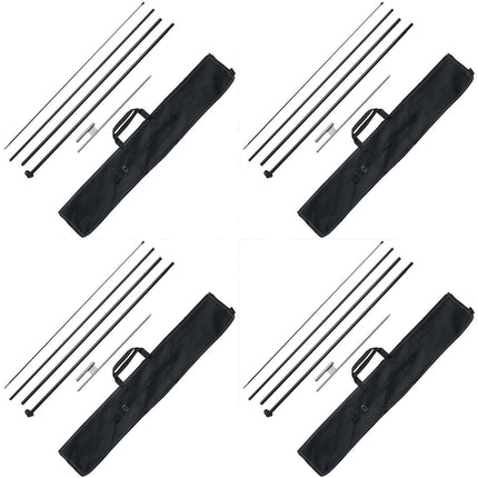 Feather Flag Pole Kit 4 Packs Swooper Flag Pole 16.3 ft with Ground Stakes.