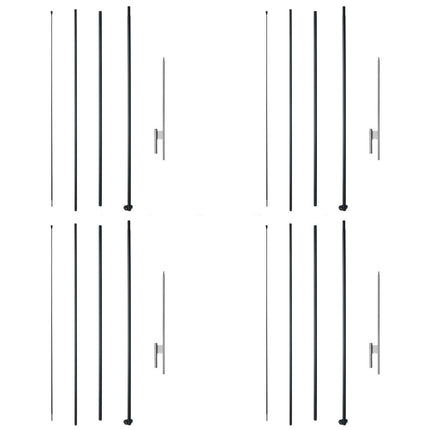 Feather Flag Pole Kit 4 Packs Swooper Flag Pole 16.3 ft with Ground Stakes.