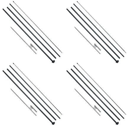 Feather Flag Pole Kit 4 Packs Swooper Flag Pole 16.3 ft with Ground Stakes.