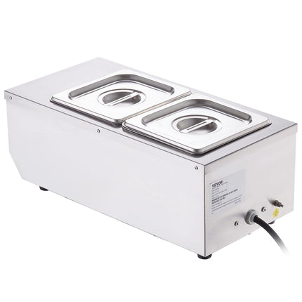 VEVOR Chocolate Tempering Machine, 2 Tanks Chocolate Melting Pot with TEMP Control, 800W Stainless Steel Electric Commercial Food Warmer For Chocolate/Milk/Cream Melting and Heating.