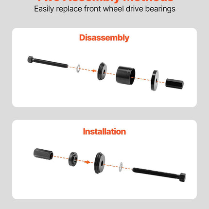 Wheel Bearing Press Kit, 23 PCS FWD Bearing Puller Tools, for Front Wheel Drive Bearing Removal and Installation, Wheel Bearing Tool with Sliding Screw, Bushings, Sleeve Plates, Storage Case.