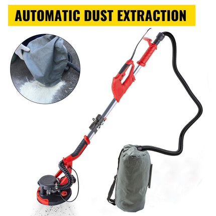 Drywall Sander 750W Electric, Electric Sander Variable Speed 800-1750RPM, Drywall Sander Foldable Sheetrock Sander, with Telescope Handle ,Vacuum Bag Drywall Sanders 6 Sand Pads.