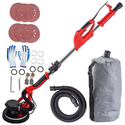 Drywall Sander 750W, Electric Drywall Sander, Foldable Sheetrock Sander, with Telescope Handle, Electric Sander, Variable Speed 800-1750 RPM, Wall Sander, with LED Strip Light and Vacuum Bag.