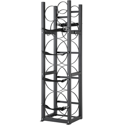 Refrigerant Tank Rack, with 3 x 30lbs and Other 3 Small Bottle Tanks, Cylinder Tank Rack 12.79x12.99x47.12 in, Refrigerant Cylinder Rack and Holders for Freon, Gases, Oxygen, Nitrogen.