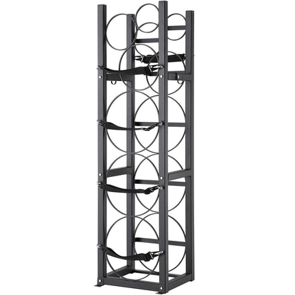 Refrigerant Tank Rack, with 3 x 30lbs and Other 3 Small Bottle Tanks, Cylinder Tank Rack 12.79x12.99x47.12 in, Refrigerant Cylinder Rack and Holders for Freon, Gases, Oxygen, Nitrogen.